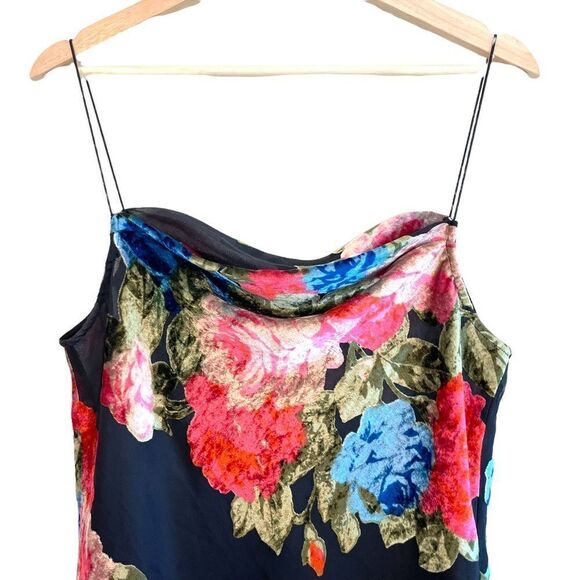 Show me your MuMu Sabine Slip Dress in Midnight Fiesta Burnout Velvet - Picture 6 of 9